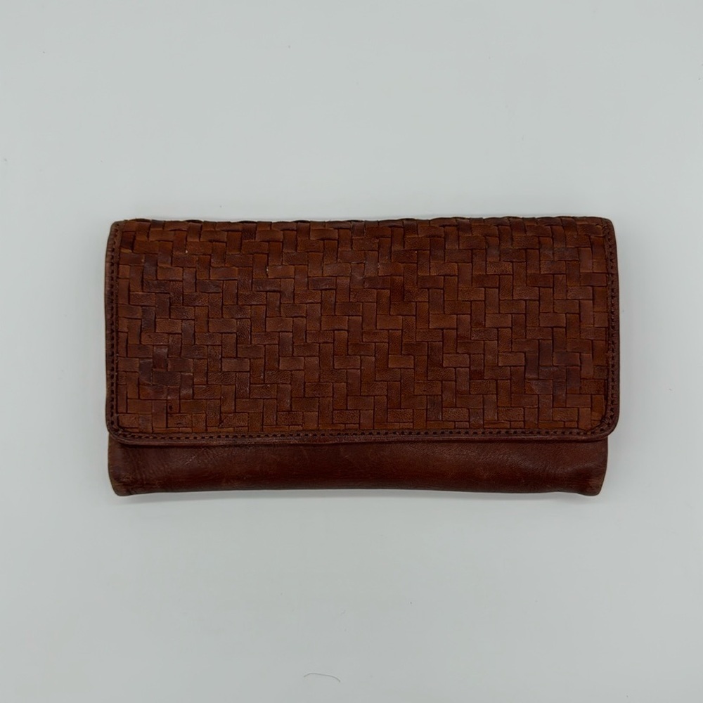 Vilenca‎ Holland Brown Leather Wallet - Beautiful Woven/ Rustic Design